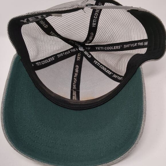 Yeti Snapback Mesh Back Trucker Hat Gray One Size Logo Patch Outdoor - Picture 7 of 10